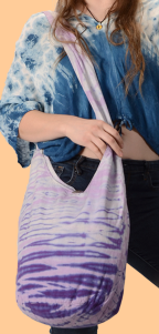 Electric Sky Ombre Tie Dye Cotton Peddler Bag - HalfMoonMusic