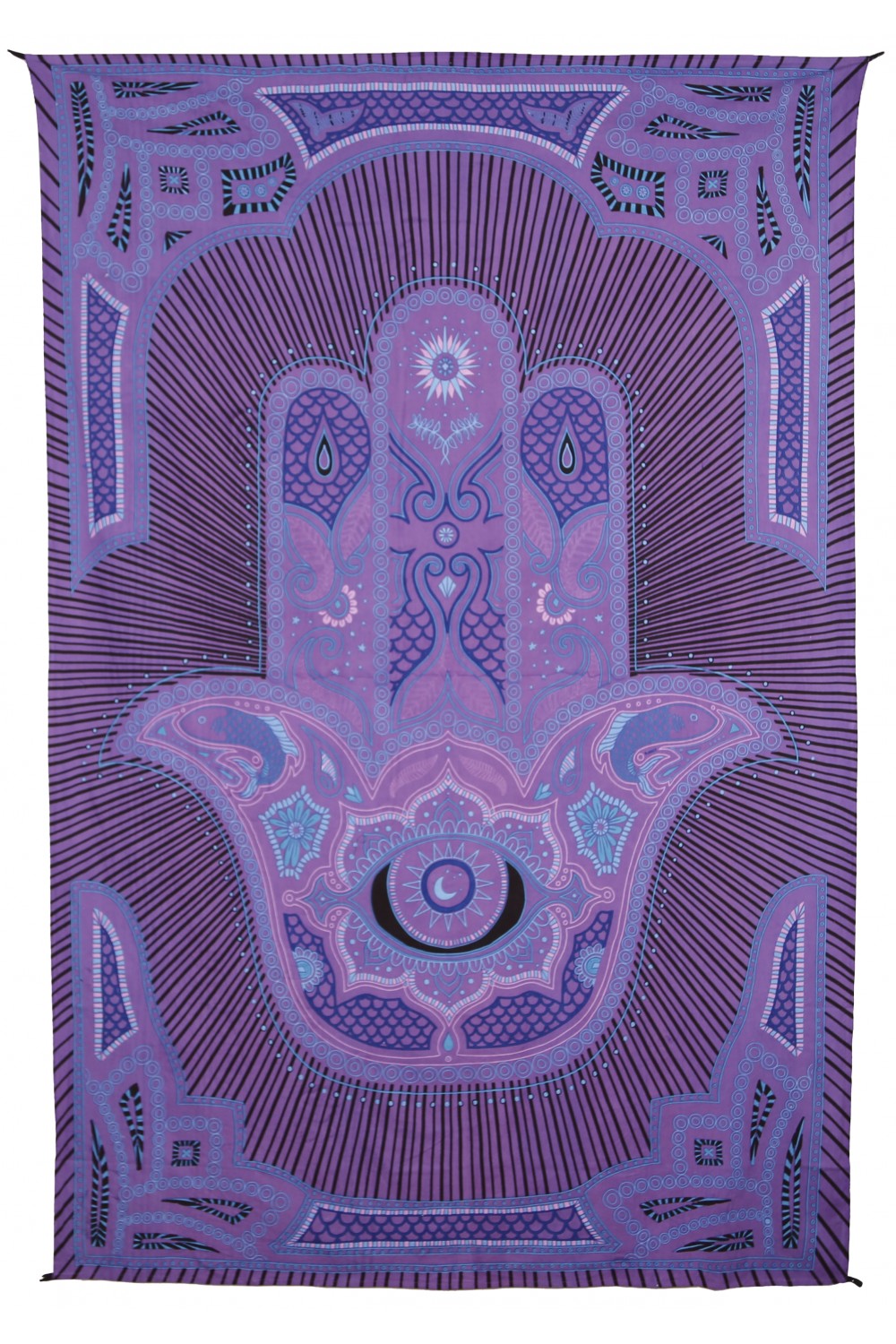 Purple Hamsa Hand Tapestry - HalfMoonMusic