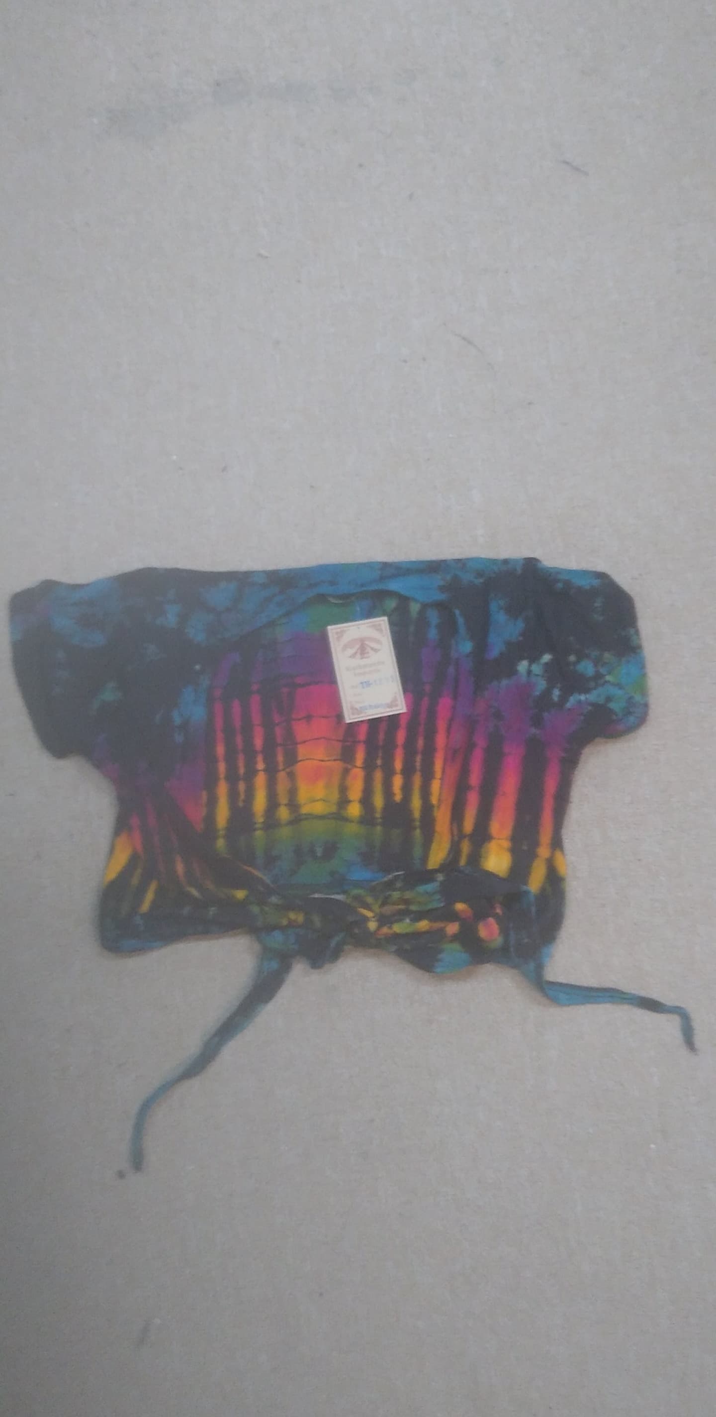 Womens Spandex Tie-Dye Front-Tie Wrap Top - HalfMoonMusic