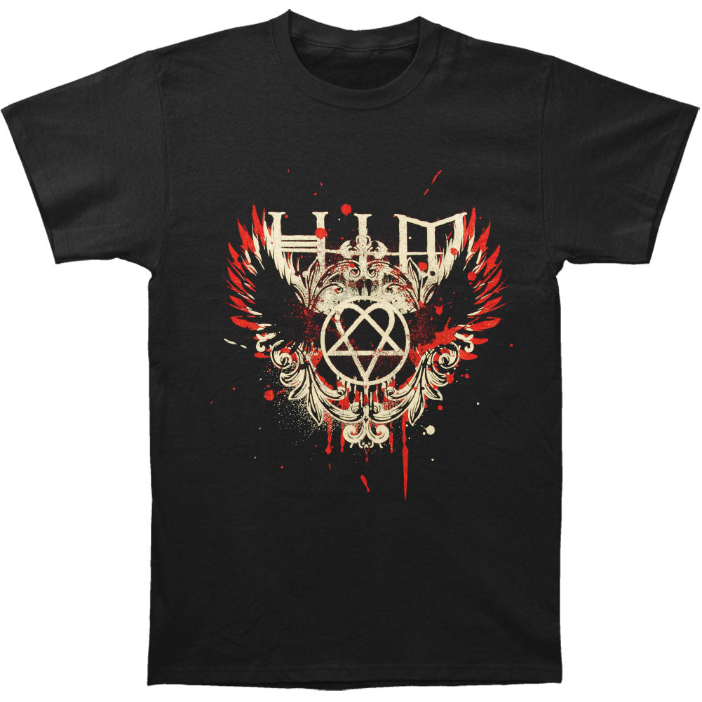 Mens HIM Wings Splatter T-shirt - HalfMoonMusic