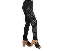 Women's Cotton Om Print Leggings - HalfMoonMusic