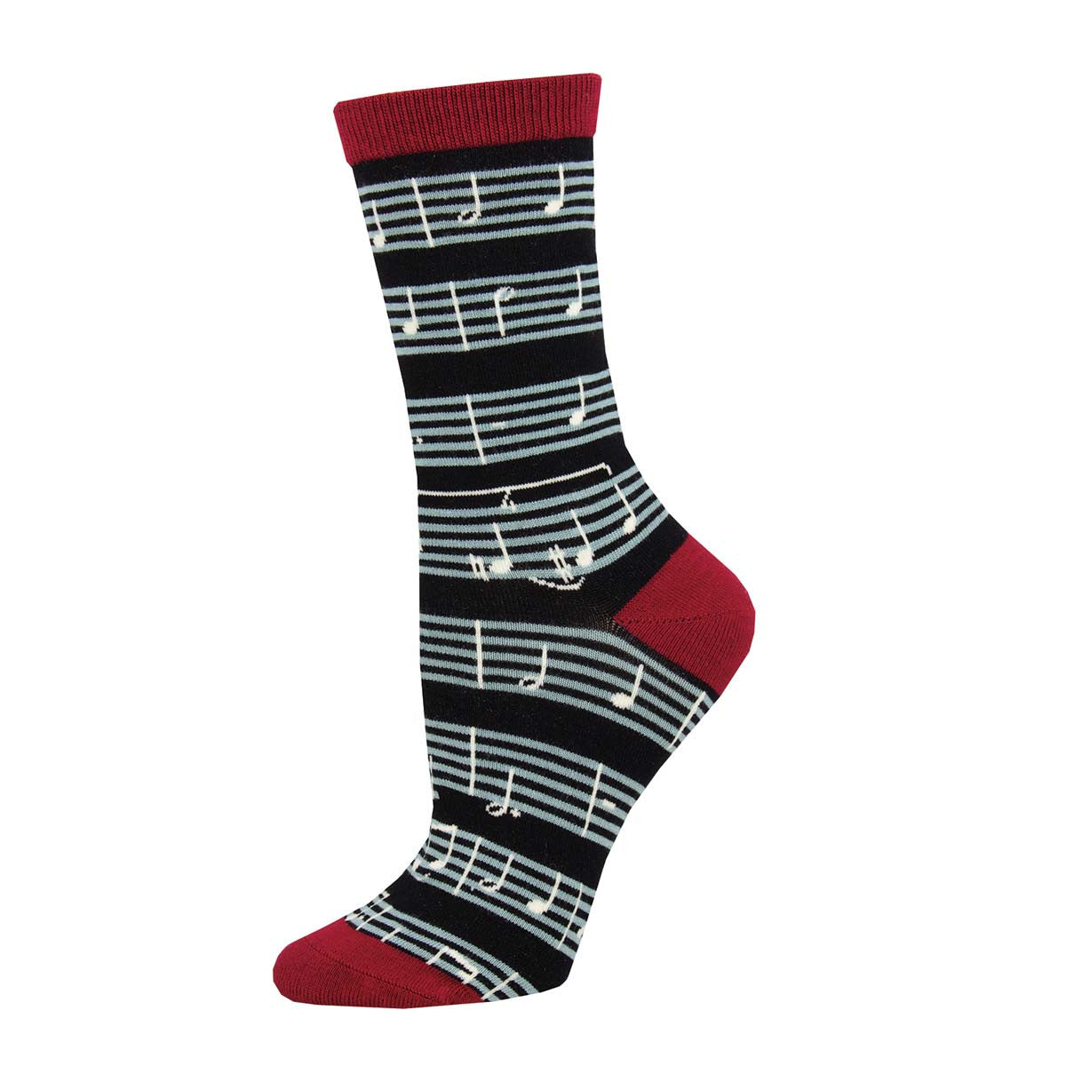 Womens Sheet Music Crew Socks - HalfMoonMusic