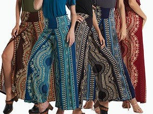 Womens Rayon Open Flap Pattern Pants - HalfMoonMusic