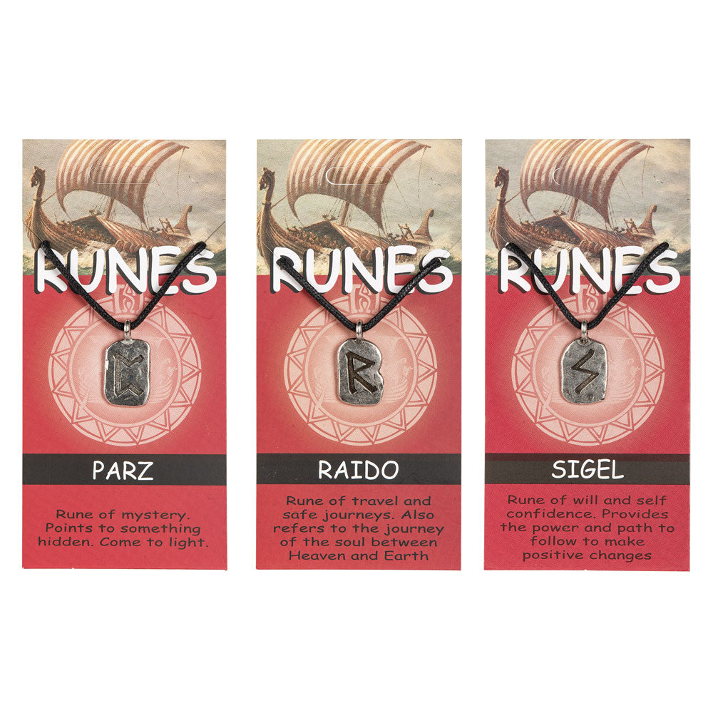 Runes Pendant Carded Jewelry - HalfMoonMusic