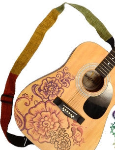 Rasta Hemp Guitar Strap - HalfMoonMusic