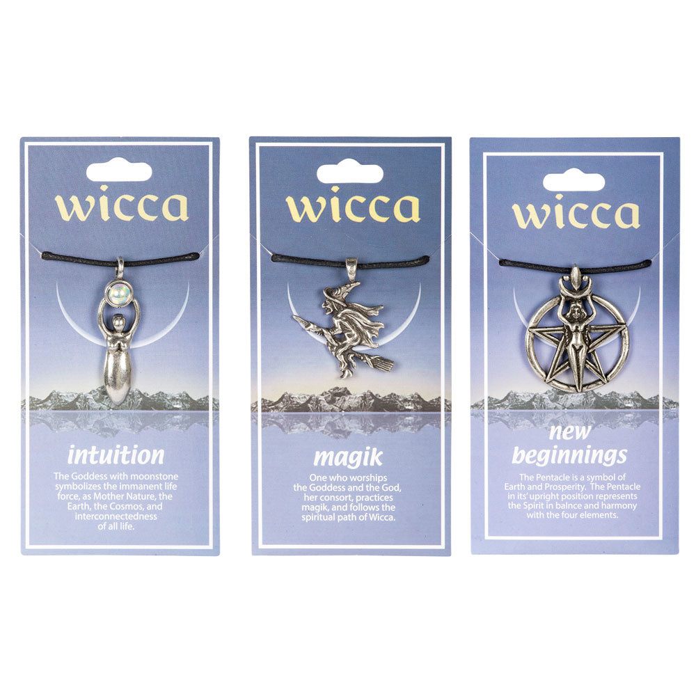 Wicca Pendant Necklace Carded Jewelry - HalfMoonMusic