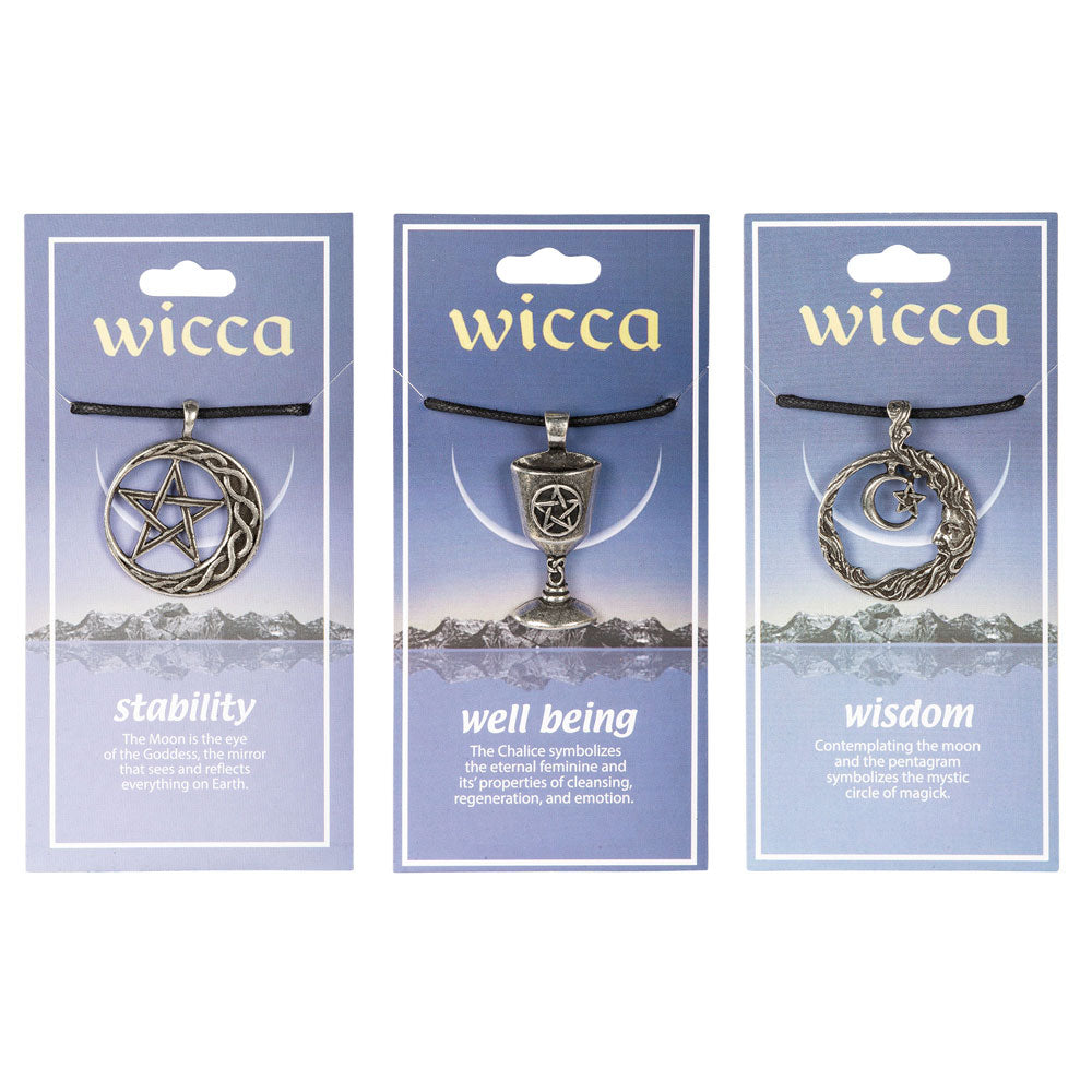 Wicca Pendant Necklace Carded Jewelry - HalfMoonMusic