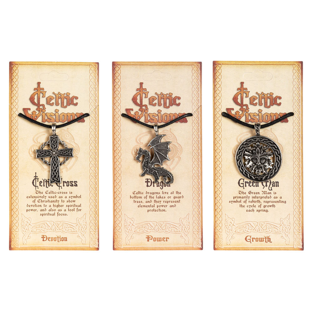 Celtic Visions Pendant Necklace Carded Jewelry - HalfMoonMusic