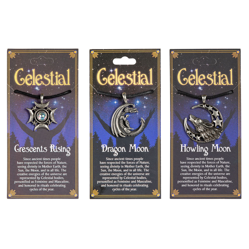 Celestial Pendant Necklace Carded Jewelry - HalfMoonMusic