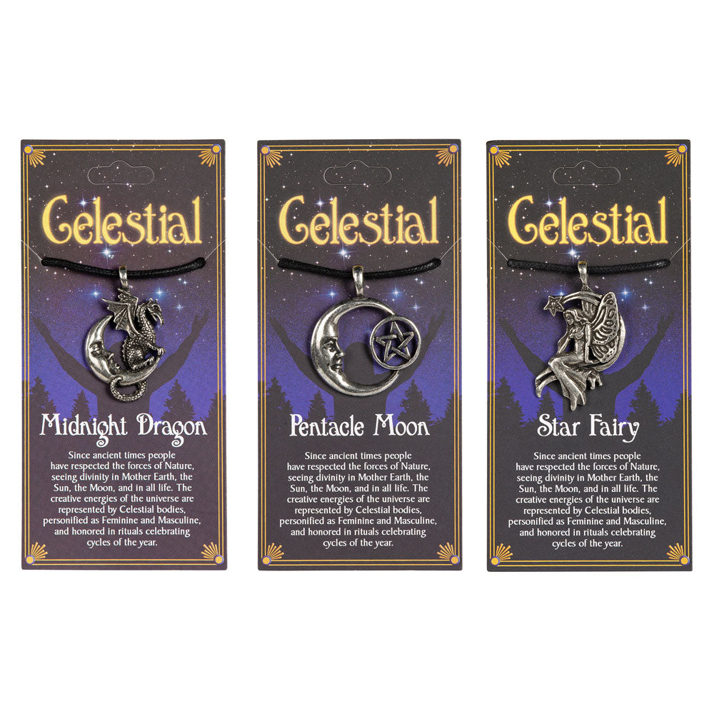 Celestial Pendant Necklace Carded Jewelry - HalfMoonMusic