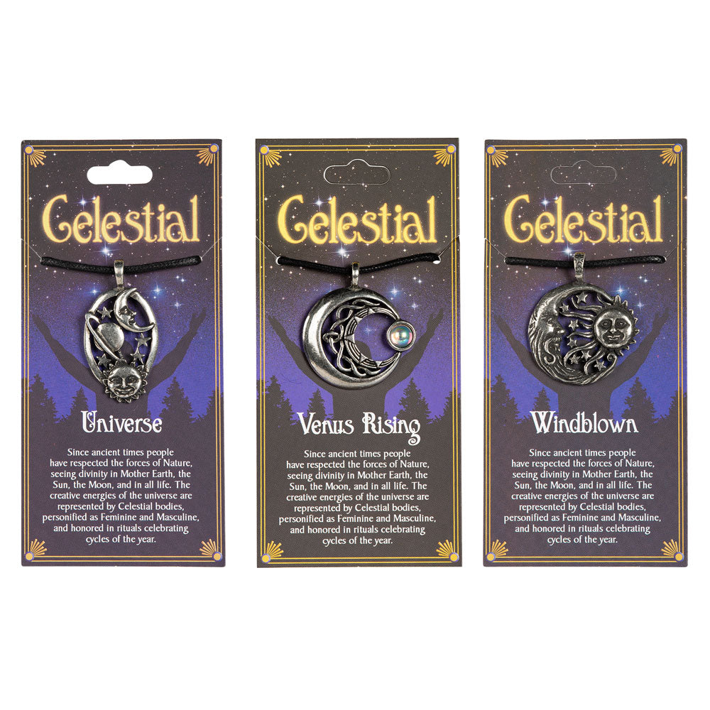 Celestial Pendant Necklace Carded Jewelry - HalfMoonMusic