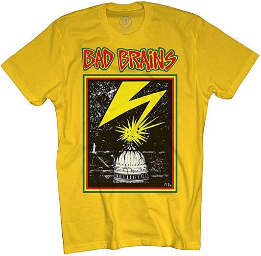 Mens Bad Brains Capitol Yellow T-shirt - HalfMoonMusic