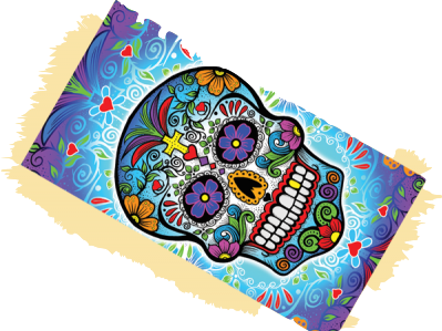 Glow Sugar Skull Oversized Beach Towel - HalfMoonMusic