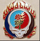 Grateful Dead SYF Flames Hat Pin - HalfMoonMusic