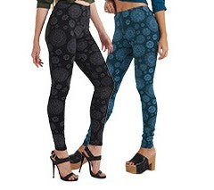 Women's Cotton Circle Print Leggings - HalfMoonMusic