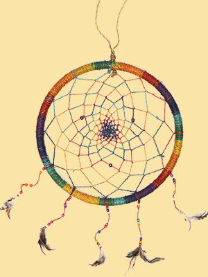 Giant Rainbow Dreamcatcher - HalfMoonMusic
