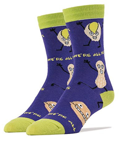 Men's We're All Nuts Here Socks - HalfMoonMusic