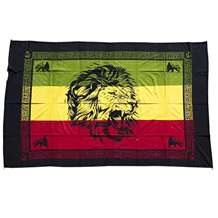 Rasta Lion Head Tapestry - HalfMoonMusic