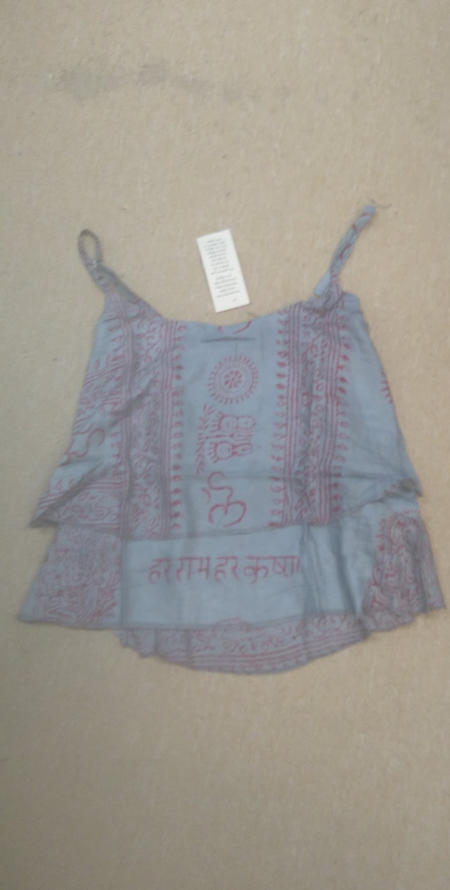 Womens Rayon Layered Diety Print Crop Top - HalfMoonMusic