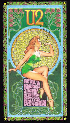 Art Nouveau U2 Concert Art Print Poster - HalfMoonMusic