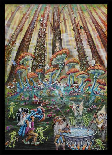 Mushroom Tea Mike DuBois Art Print - HalfMoonMusic