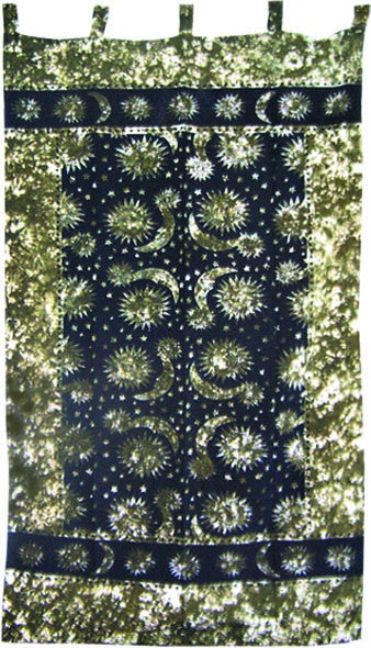 Sun and Moon Tie Dye Curtain - HalfMoonMusic