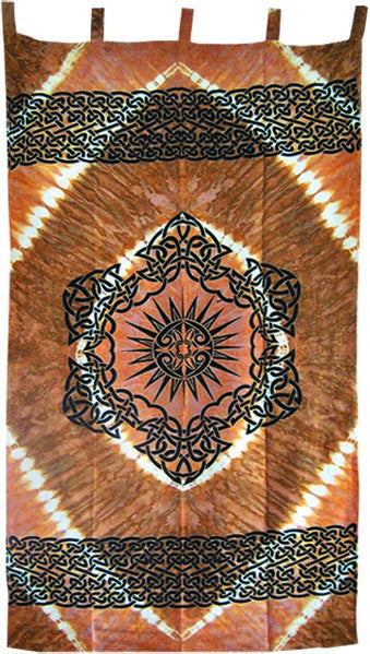 Celtic Knot and Sun Tie Dye Curtain - HalfMoonMusic