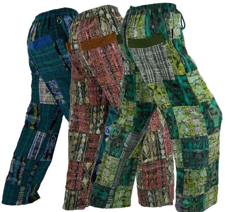 Mens Cotton Patchwork Pants - HalfMoonMusic