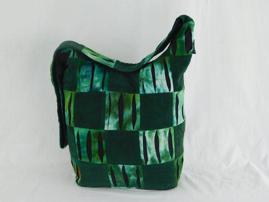 Tie-Dyed cotton and corduroy bucket bag - HalfMoonMusic