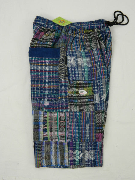 Patchwork Hand Woven Cotton Mens Shorts - HalfMoonMusic