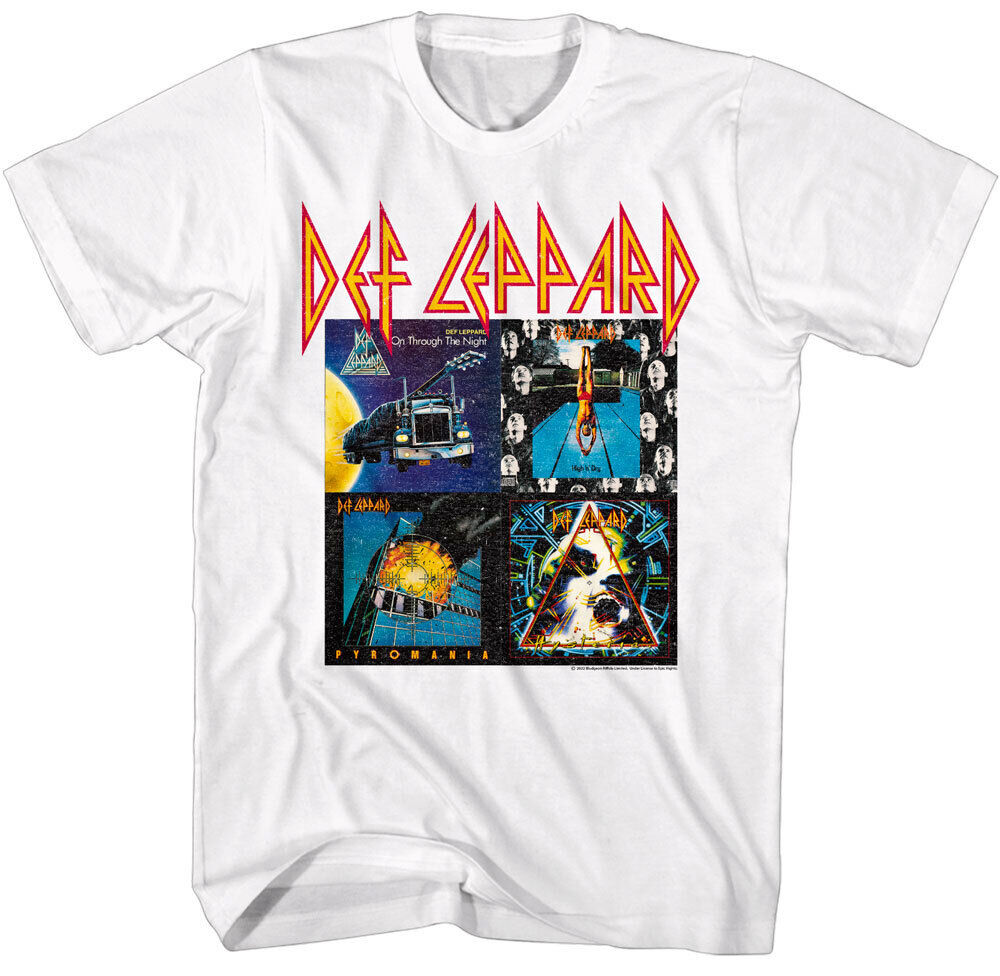 Mens Def Leppard 80s Albums T-shirt - HalfMoonMusic