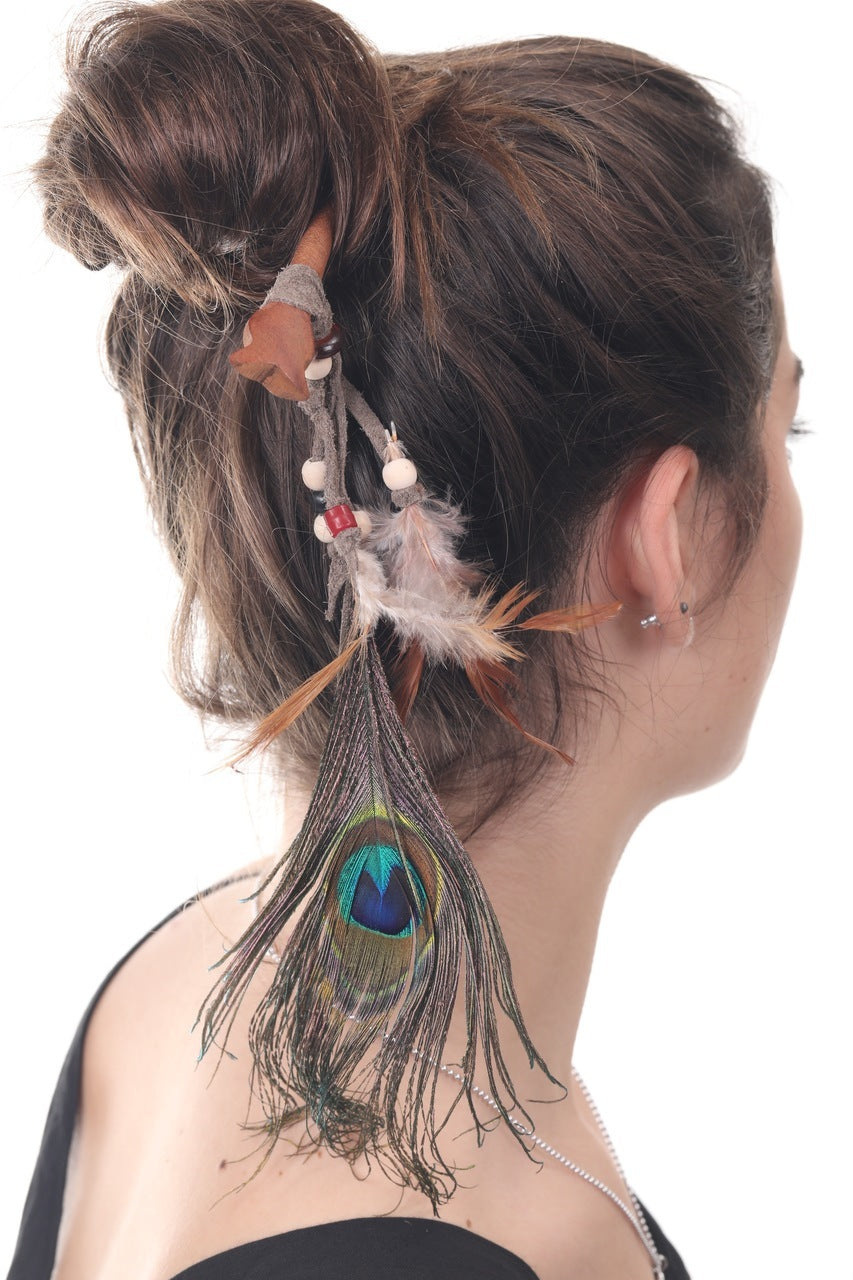 Feathered Hair Sticks - HalfMoonMusic