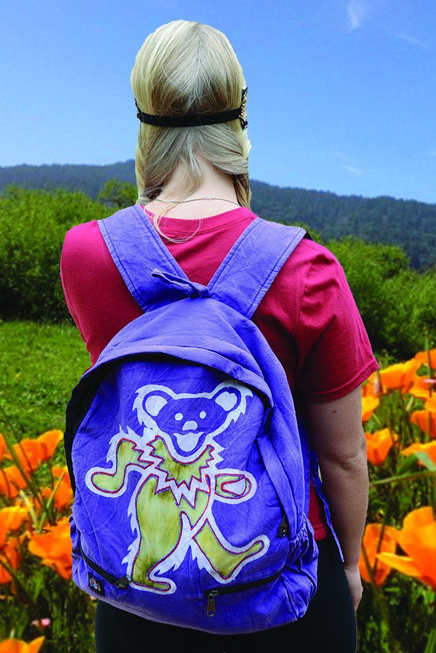 Dancing Bear Batik Backpack - HalfMoonMusic
