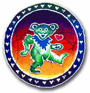 Grateful Dead Bear Heart Sticker - HalfMoonMusic