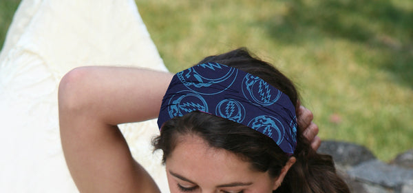 Cotton Grateful Dead Print Wide Headband - HalfMoonMusic