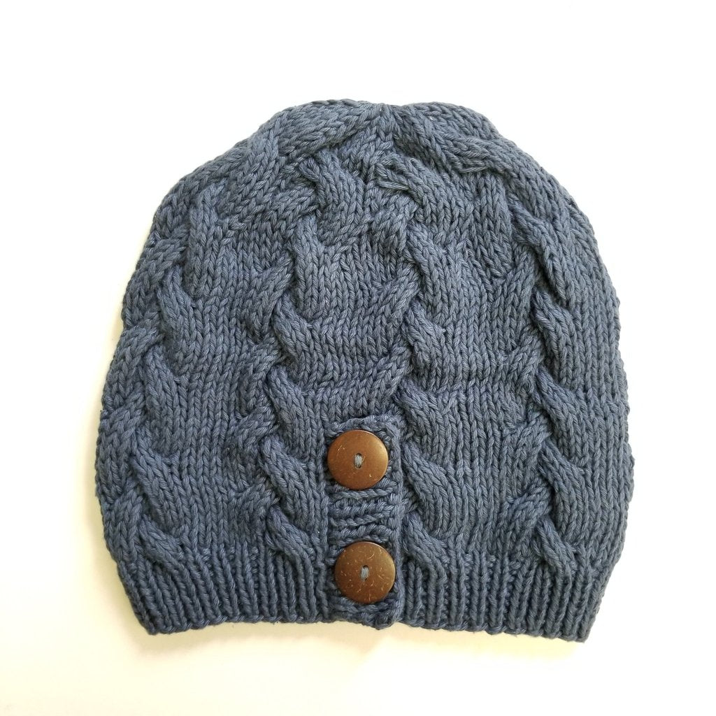 Cotton Beanie With Buttons Hat - HalfMoonMusic