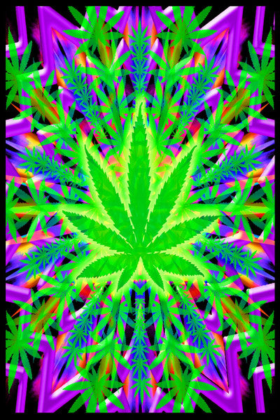Heady Leaf Blacklight Poster - HalfMoonMusic