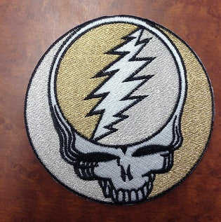 Gold and Silver Large Steal Your Face Patch - HalfMoonMusic