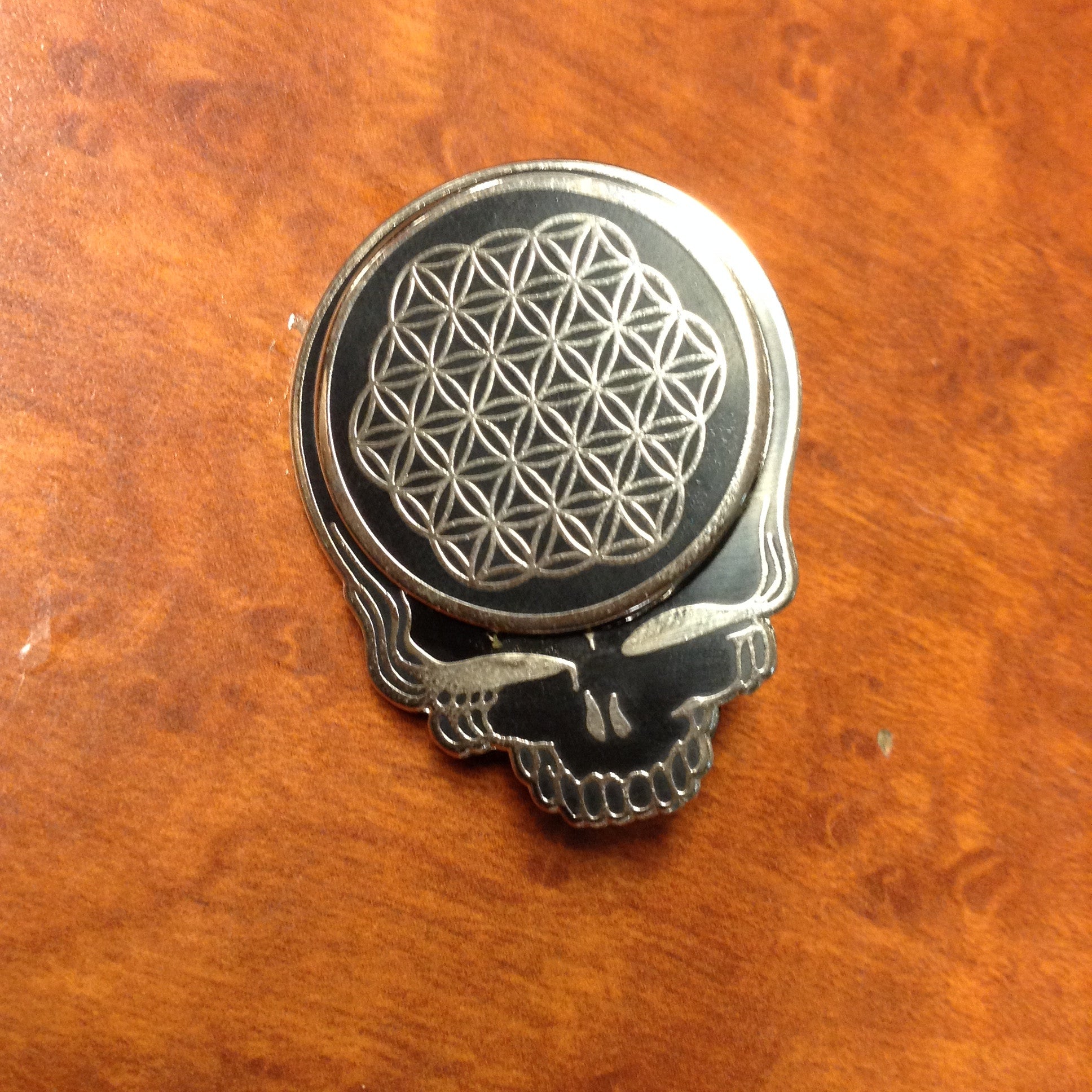 Steal Your Flower of Life Spinner Hat Pin - HalfMoonMusic