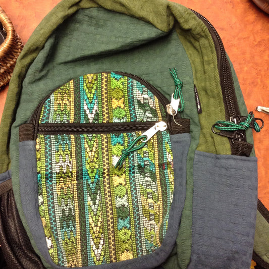Basket Weave Brocade Daypack Backpack - HalfMoonMusic