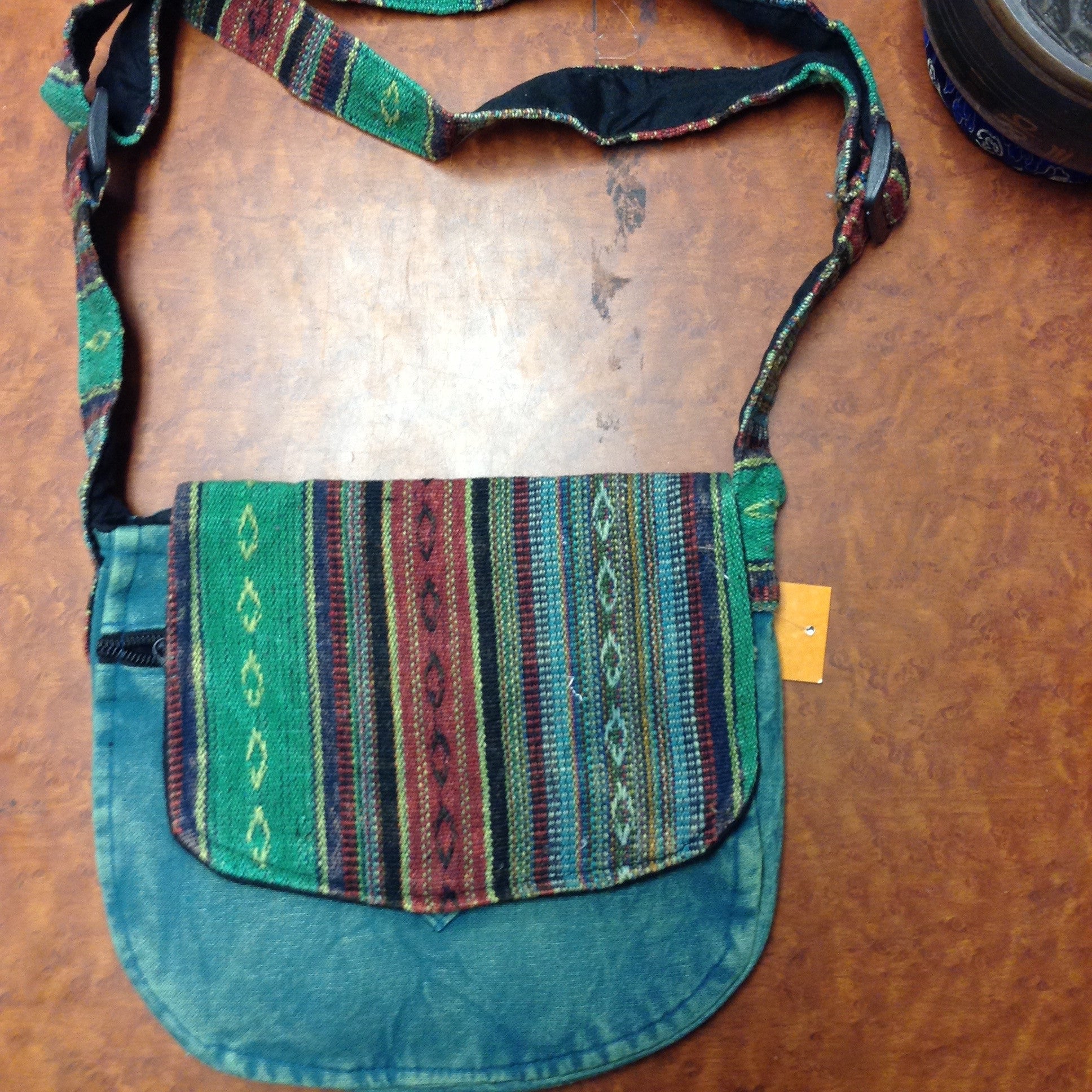 Cotton Acid Wash Tribal Print Purse - HalfMoonMusic
