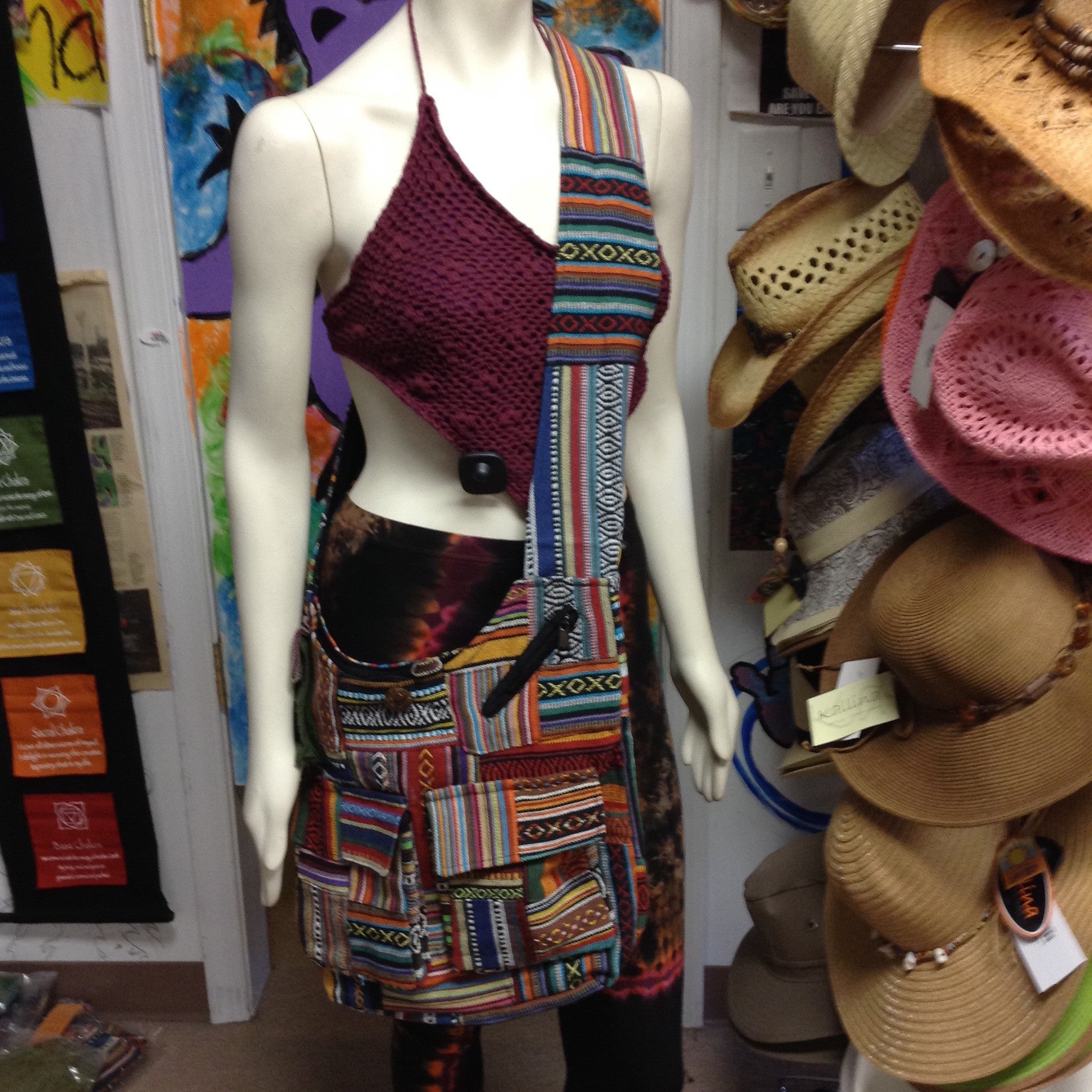 Multi-pocket Patchwork Bag - HalfMoonMusic