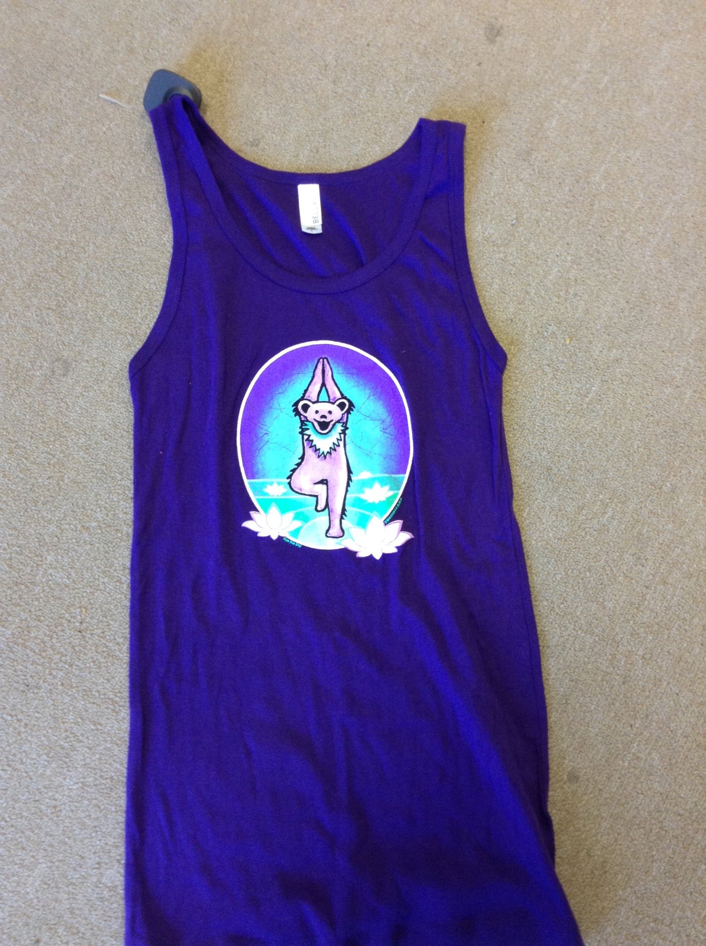 Womens Yoga Bear Tank Top - HalfMoonMusic
