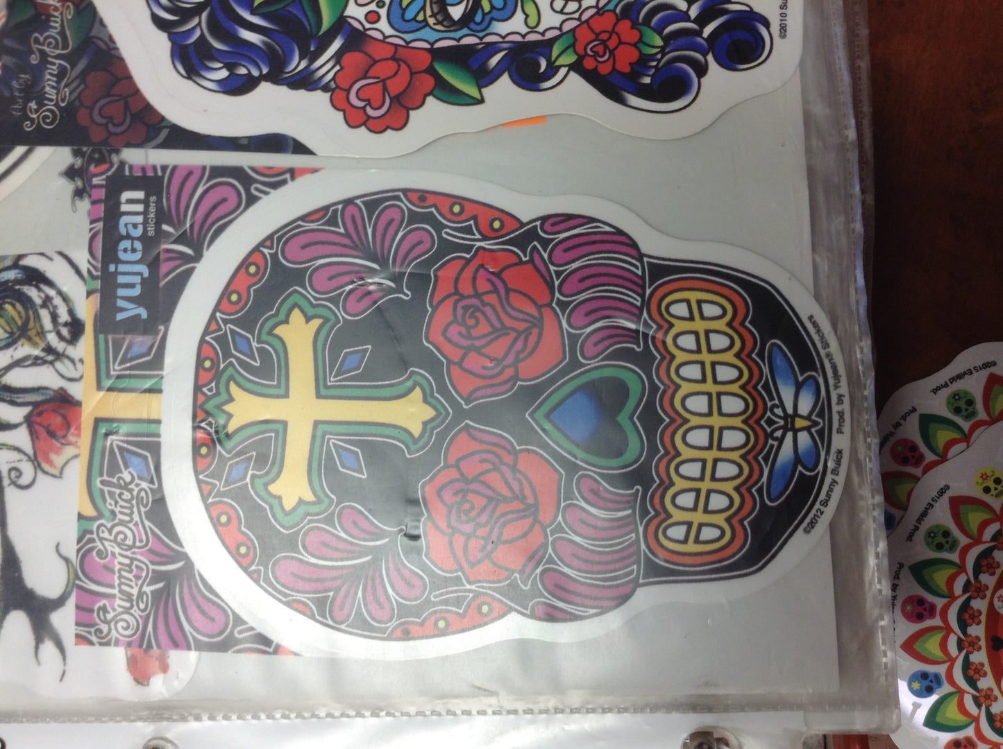 Cross Sugar Skull Sticker - HalfMoonMusic