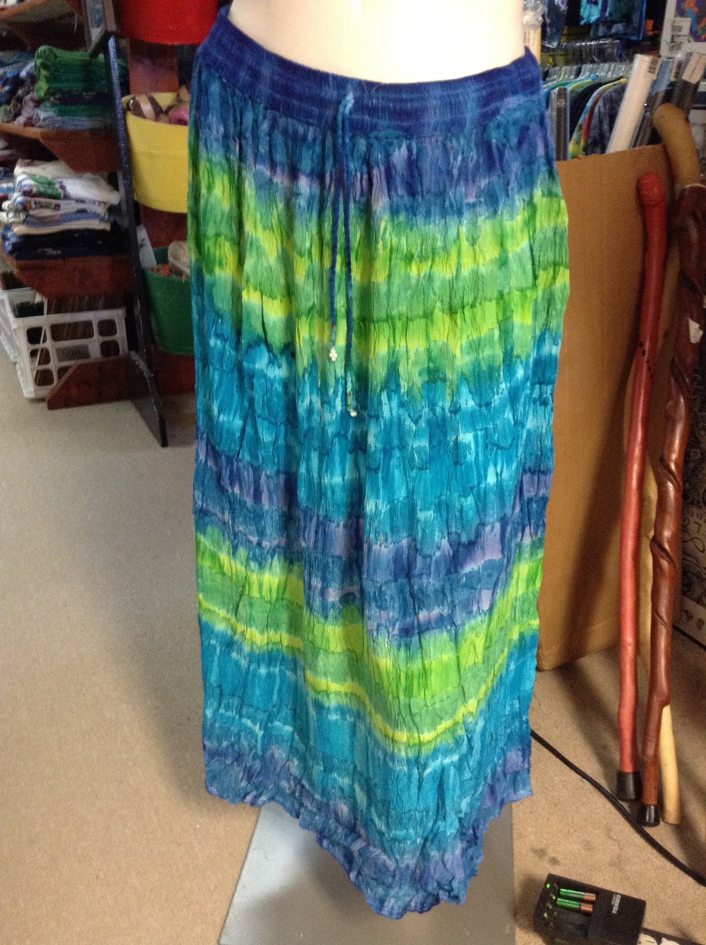 Womens Tie-Dye Rayon Crinkle 35" Skirt - HalfMoonMusic