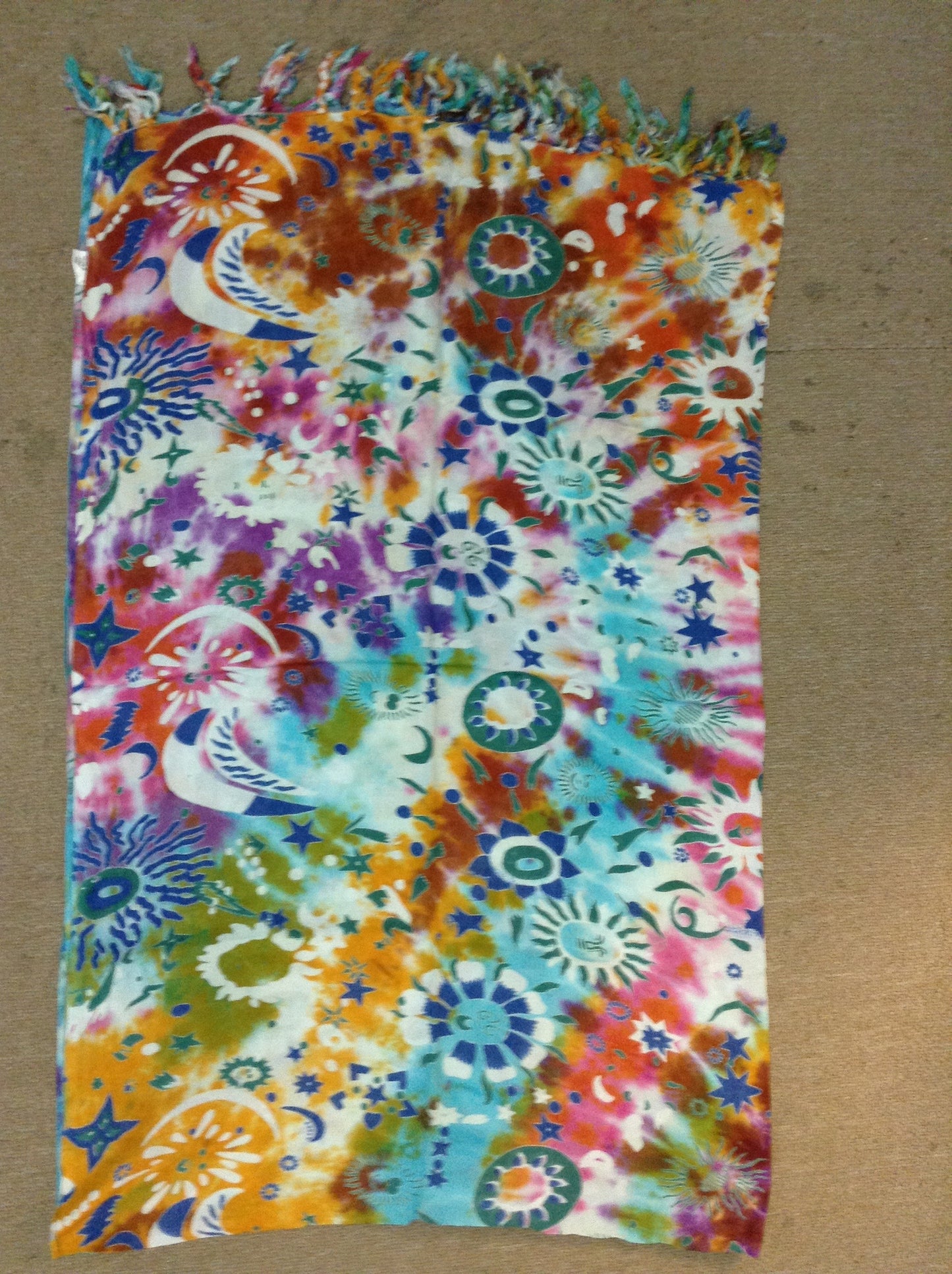 Silky Celestial Tie-Dye Sarong - HalfMoonMusic