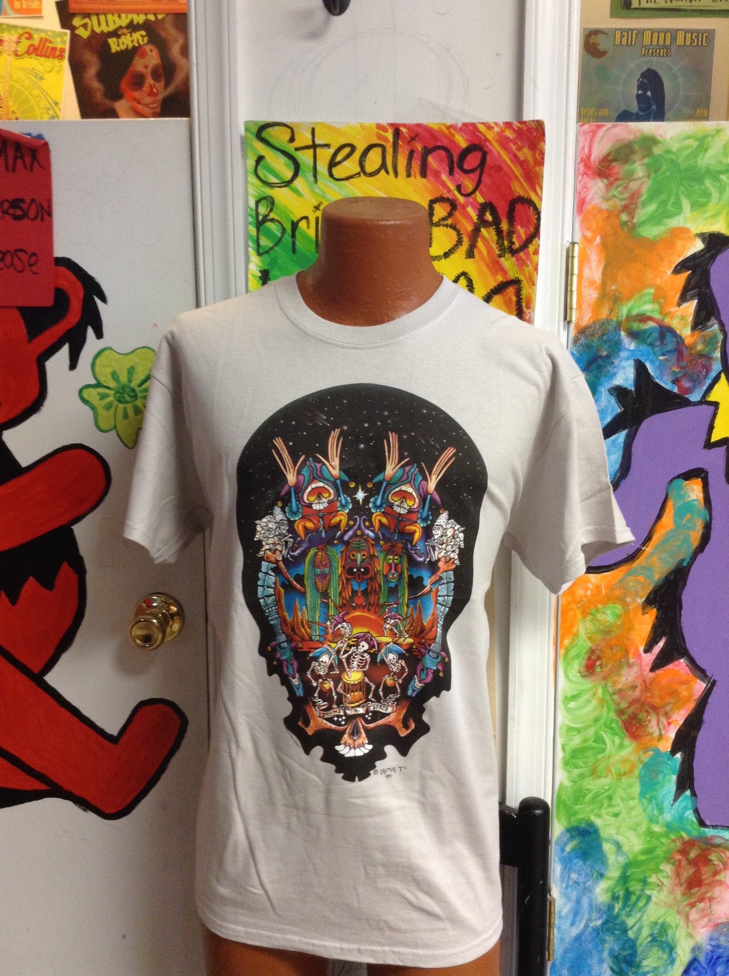 Men's Drumz In Space Solid T-Shirt - HalfMoonMusic