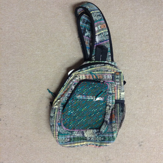 Hand Woven Brocade on Cotton Sling Pack - HalfMoonMusic