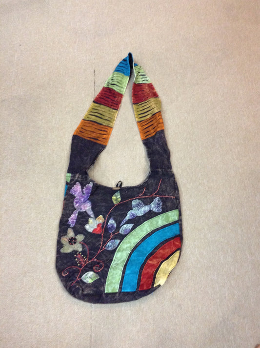 Happy As A Hummingbird Stonewash Shoulder Bag - HalfMoonMusic