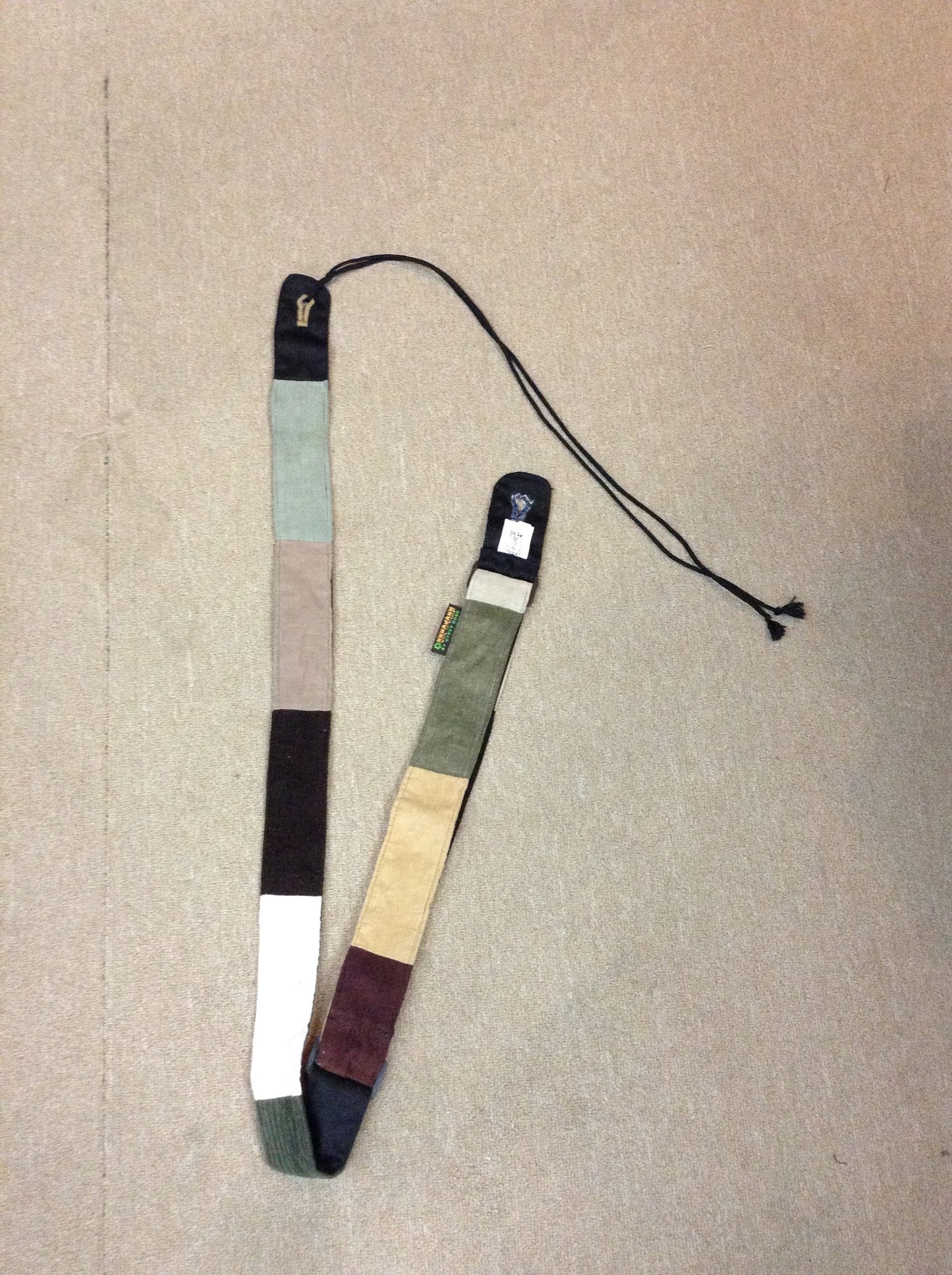 Recycled Corduroy Patchwork Guitar Strap - HalfMoonMusic